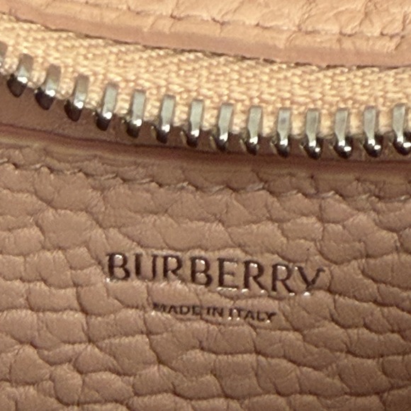 Burberry Leather Small Chess Baguette Shoulder Bag Purse...